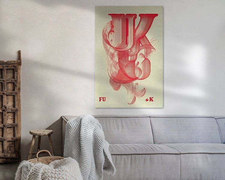 Voorbeeld van het werk in een kamer