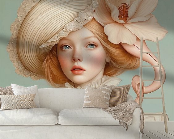 Voorbeeld van het werk in een kamer