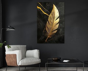 Gouden veer op marmer van Imperial Art House
