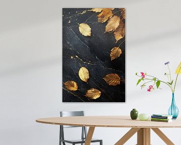 Gouden bladeren op marmer van Imperial Art House