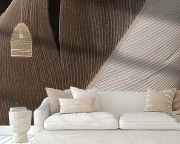 The beauty of imperfection of a simple feather with shades of brown by Marjolijn van den Berg
