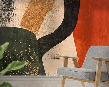 Terracotta and olive green abstract by Imperial Art House