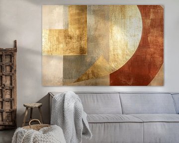 Geometrisch abstract kunstwerk met goud van Imperial Art House