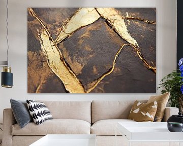 Abstract schilderij met gouden accenten van Imperial Art House