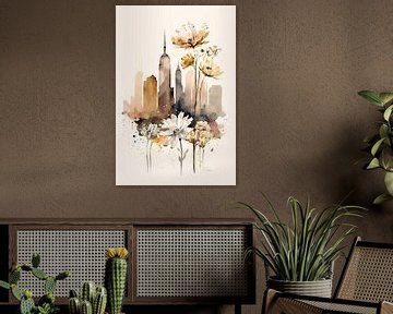 Aquarel skyline New York van haroulita