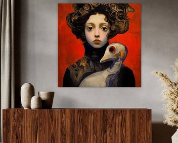 Meisje met vogel