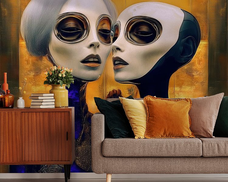 Voorbeeld van het werk in een kamer