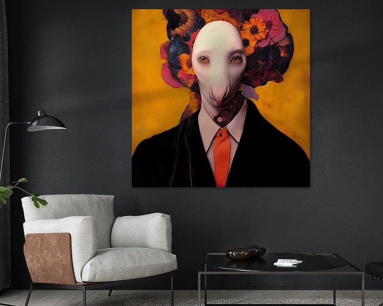 Voorbeeld van het werk in een kamer