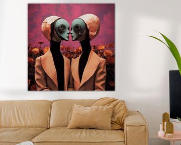 Aliens in het bleoemenveld