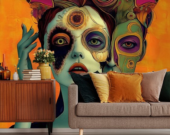 Voorbeeld van het werk in een kamer