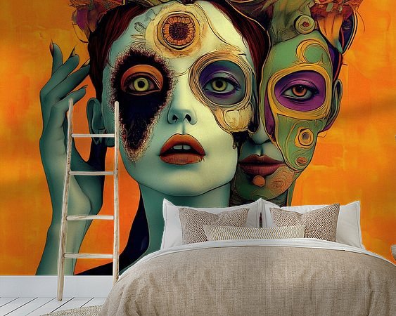 Voorbeeld van het werk in een kamer