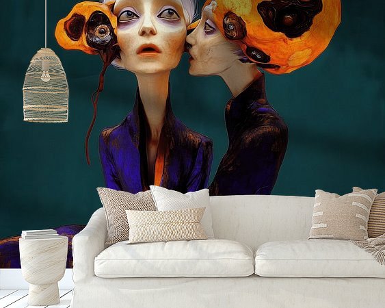 Voorbeeld van het werk in een kamer