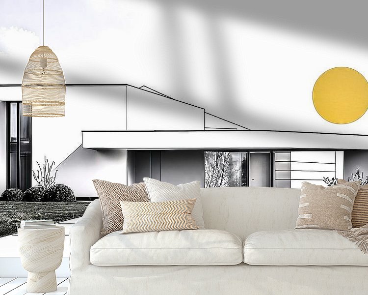 Voorbeeld van het werk in een kamer