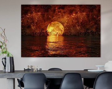 Maanlicht over wateroppervlak