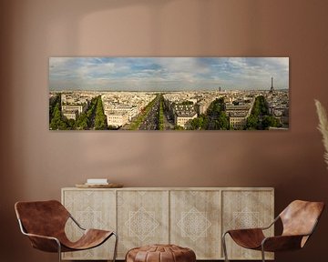 Panorama shot of Paris with Eiffeltower sur Melvin Erné