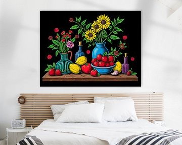 Een kleurrijk stilleven illustratie van The Photo Artist