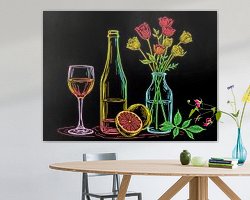 Voorbeeld van het werk in een kamer