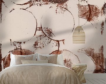 Terra and cream. Minimalist abstract art. Reflections. by Dina Dankers
