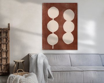 Terra en crème. Minimalistische abstracte kunst. Gelijkenis van Dina Dankers
