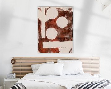 Terra en crème. Minimalistische abstracte kunst. Groei. van Dina Dankers