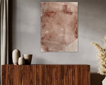 Terra en crème. Minimalistische abstracte kunst. Kalmte. van Dina Dankers