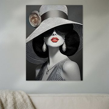 Portrait d'une femme élégante au look rétro, Série : Colourful Retro -1 sur Studio Pieternel