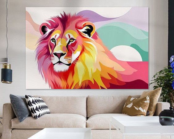 Voorbeeld van het werk in een kamer