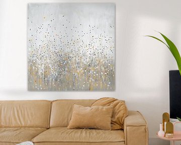 Dansende Stippen in Gouden Regen van Color Square