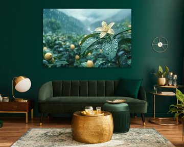 Yellow daffodil on green stem by Art & Soul Creations