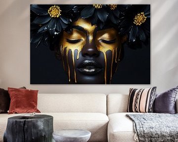 Afrikaanse vrouw met gouden kunst van Imperial Art House