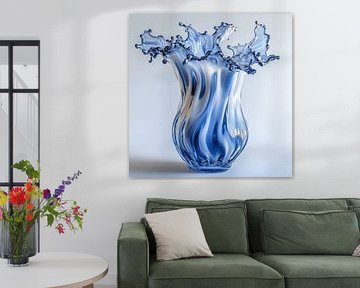 Blauwe vaas van CanvasbyCaro