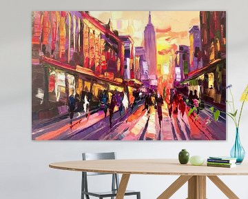 Kleurrijk stadsgezicht bij zonsondergang van Imperial Art House