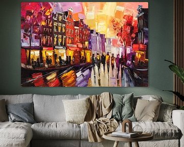 Colourful street at sunset by Imperial Art House