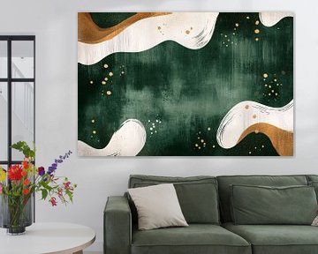 Groen en goud abstract ontwerp van Imperial Art House