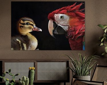 Voorbeeld van het werk in een kamer
