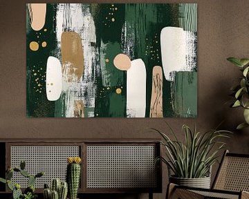 Abstraktes Design in Grün und Beige von Imperial Art House