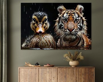 Tiger und Ente in Harmonie von Art & Soul Creations