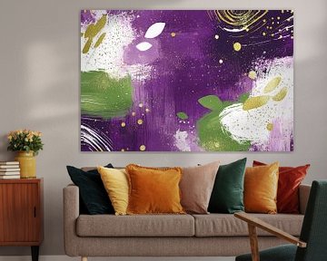 Abstract paars-groen ontwerp kunstwerk. van Imperial Art House