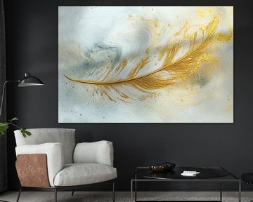 Gouden veer met marmeren achtergrond van Imperial Art House