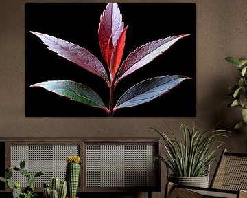 Minimalistisches Blatt Schwarz und Weiß von Art & Soul Creations