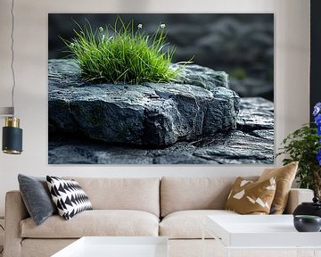 Minimalistisch Gras op Steen van Art & Soul Creations