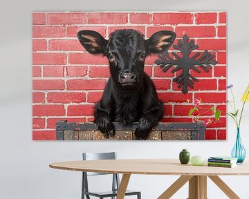 Minimalistisch Kalf op Crate van Art & Soul Creations