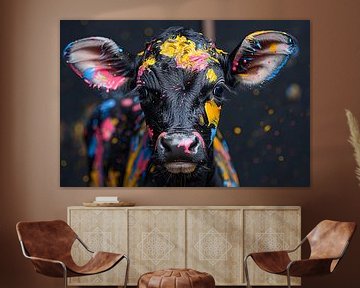 Abstract koe met verfspatten van Art & Soul Creations