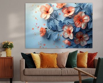 Peach blossom watercolour still life