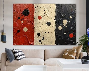 Abstract compositie rood wit zwart van Art & Soul Creations
