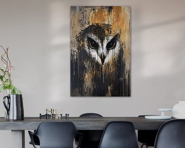 Mystische Eulenkunst mit Goldakzenten von Imperial Art House