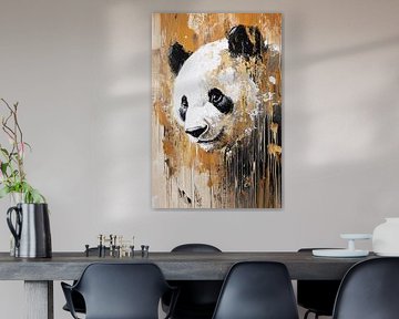 Panda artwork with expressive paint by Imperial Art House