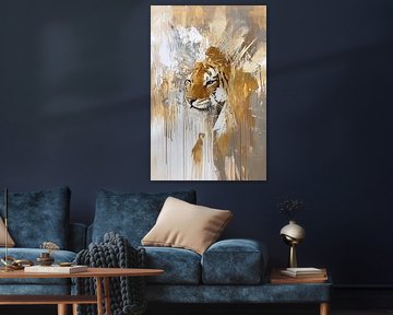 Abstrakter Tiger auf Leinwand von Imperial Art House