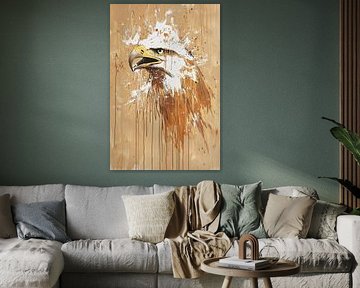 Dynamischer Adler mit Farbspritzern von Imperial Art House