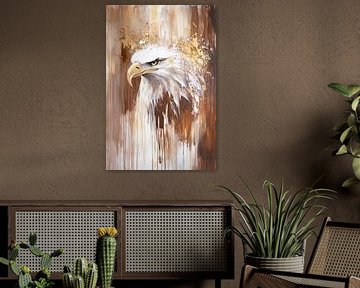 Aigle dynamique avec coups de pinceau
